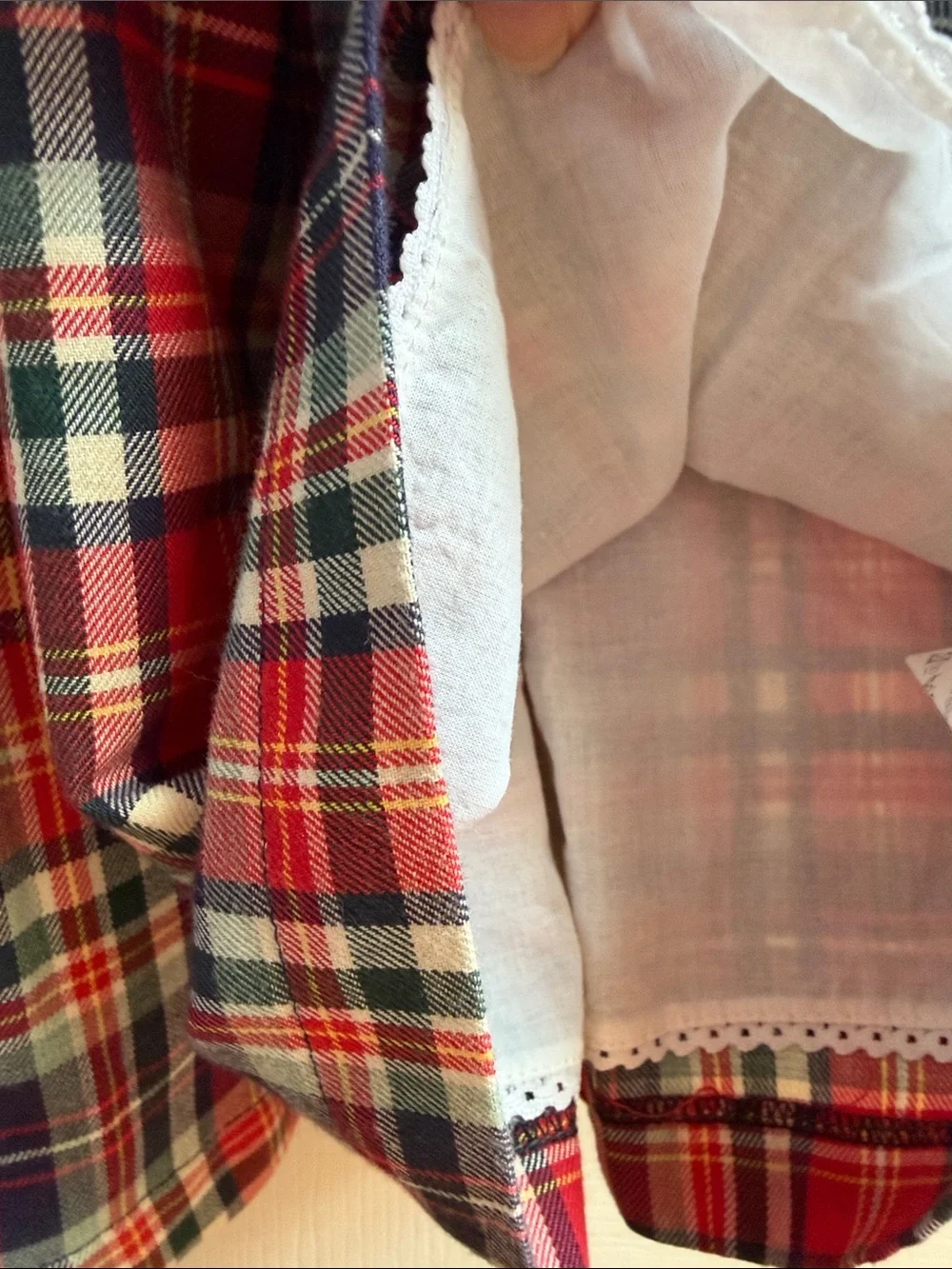Girls Plaid La Coqueta Pinafore Dress